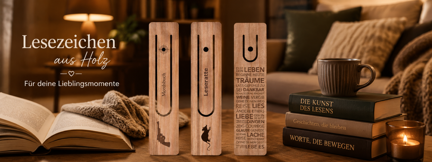 Engraved Bookmarks made of Cherry
