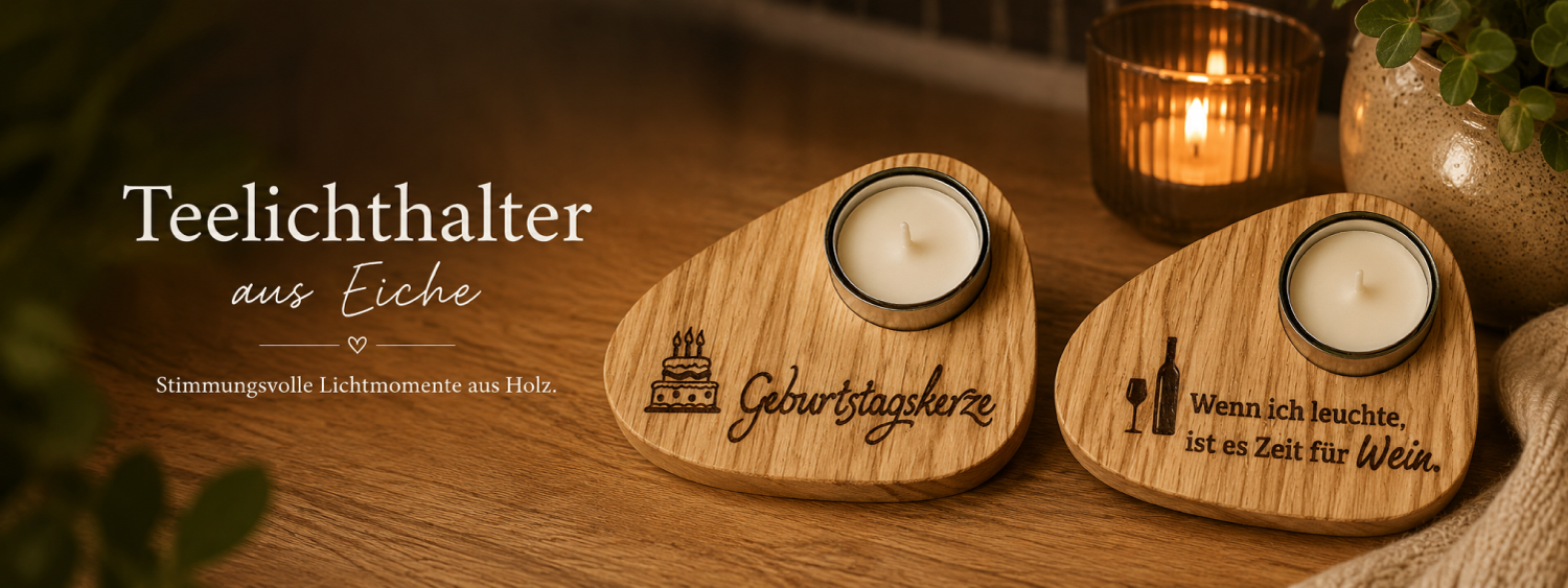 oak tealight holders