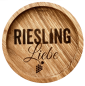 Preview: Engraved oak coaster Riesling Liebe for wine lovers