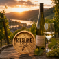 Preview: Engraved oak coaster Riesling Liebe for wine lovers