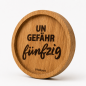 Preview: Gravierter Untersetzer ungefähr fünfzig aus geölter Eiche