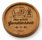 Preview: Engraved oak coaster Hier wohnt Gemütlichkeit
