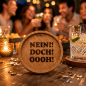 Preview: Engraved oak coaster Nein doch oooh with funny German wording