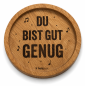 Preview: Gravierter Untersetzer Du bist gut genug aus geölter Eiche