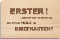 Preview: Holzpostkarte "Erster"