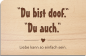 Preview: Holzpostkarte "Doof"
