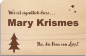 Preview: wooden postcard "Mary Krismes"