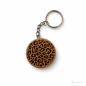Preview: Gravierter Schlüsselanhänger Leopard aus Eiche mit Animal-Print-Muster