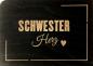Preview: Schwarze Postkarte "Schwesterherz"