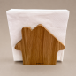 Preview: Oak napkin holder house Hirsch with engraved stag motif