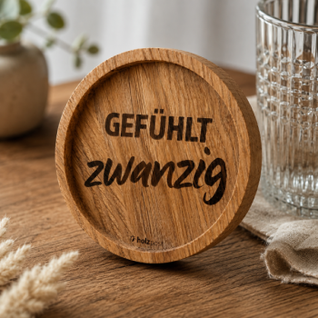 Preview: Engraved oak coaster Gefühlt zwanzig