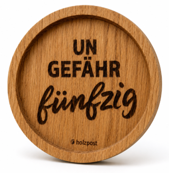 Engraved oak coaster ungefähr fünfzig