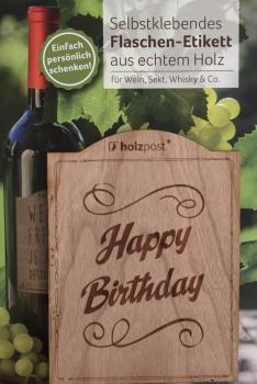 Bottle label "Happy Birthday"
