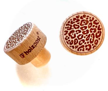 Beech wood Leopard bottle stopper for crown cap bottles FK117