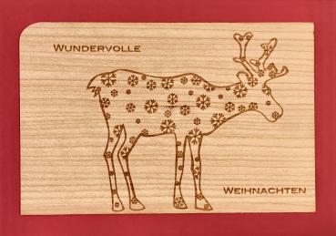 Grußkarte mit Umschlag "Rentier Schnee"