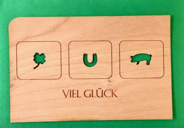Grußkarte mit Umschlag "Viel Glück"