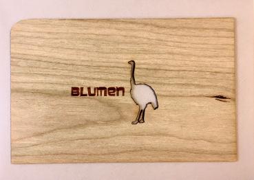 Cherry wood greeting card Blumen Strauss