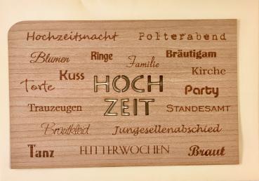 Grußkarte mit Umschlag "HOCH ZEIT"