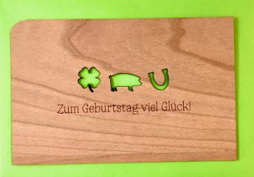 Grußkarte mit Umschlag "Zum Geburtstag Glück"