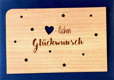 Grußkarte mit Umschlag "-lichen Glückwunsch"