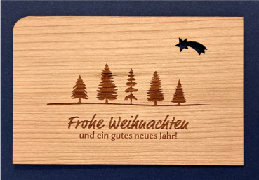 Grußkarte mit Umschlag "Frohe Weihnachten - Tannen"