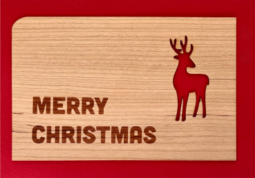 Grußkarte mit Umschlag "Merry Hirsch"