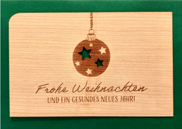 Grußkarte mit Umschlag "Kugel Sterne"