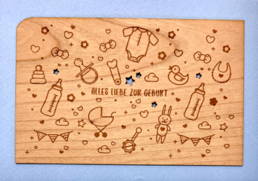 Grußkarte mit Umschlag "Geburt Symbole"