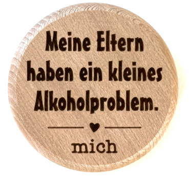 Glasdeckel "Alkoholproblem"