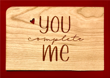 Grußkarte aus Holz "Complete" mit Umschlag
