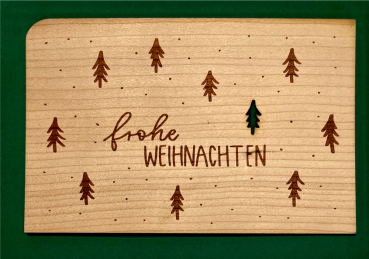 Grußkarte aus Holz "Bäumchen" mit Umschlag