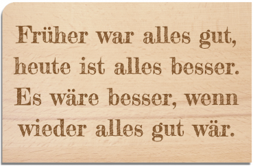 wooden postcard "Früher"