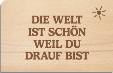 Holzpostkarte "Welt"