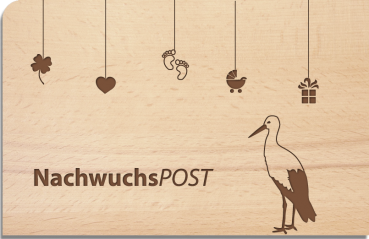 wooden postcard "NachwuchsPOST"