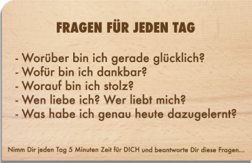 Holzpostkarte "Fragen"