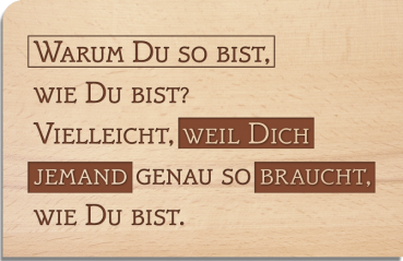 wooden postcard "Warum"