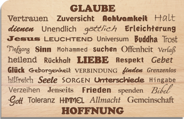 wooden postcard "Glaube"