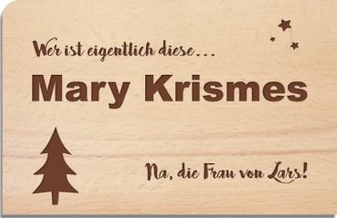 wooden postcard "Mary Krismes"