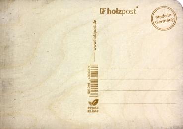 Schwarze Postkarte "Vermisse"