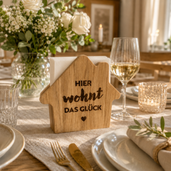 Servietten Haus "Wohnt"