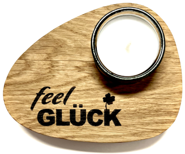 Teelicht "feel Glück"
