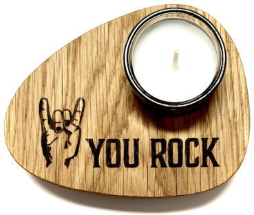 Teelicht "You Rock"