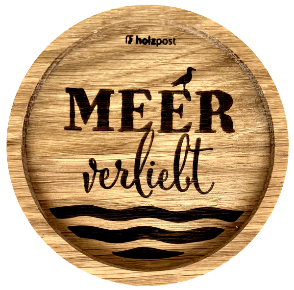 Wooden coaster "Meer verliebt"