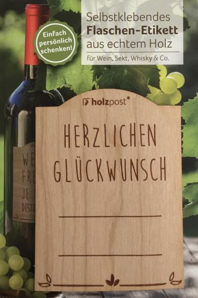 Etikett "Herzlichen Glückwunsch"