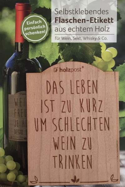 Etikett "Schlechten Wein"