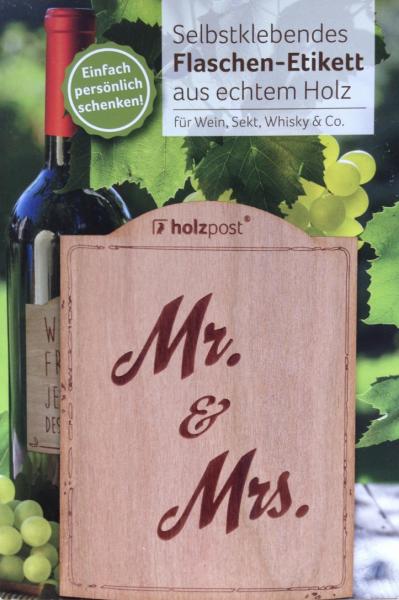 Bottle label "Mr. & Mrs."