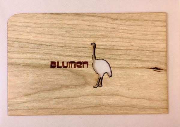 Cherry wood greeting card Blumen Strauss