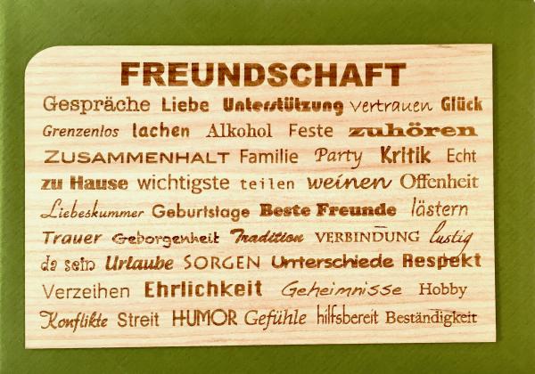 Grußkarte mit Umschlag "Freundschaft Text"