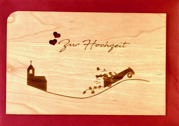 Grußkarte mit Umschlag "Hochzeit Auto"
