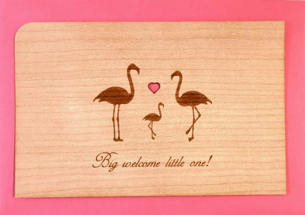 Grußkarte mit Umschlag "Flamingo"